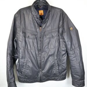 Hugo‎ Boss Orange Coated Full Zip Jacket Charcoal Grey Military Style XL 44R